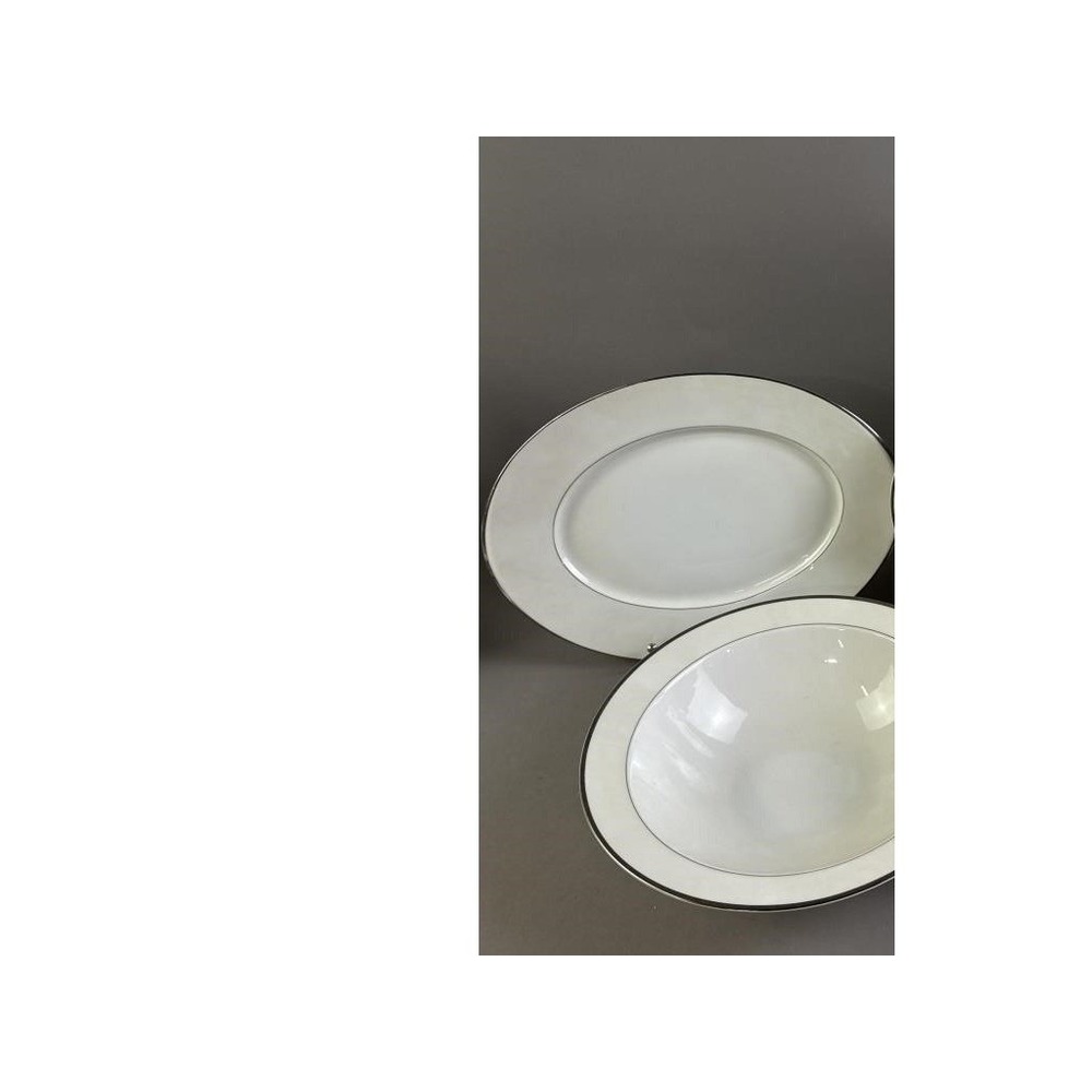 Style House Wedding Band Fine China Japan Oval Serving Platter‎ & Vegetable Bowl